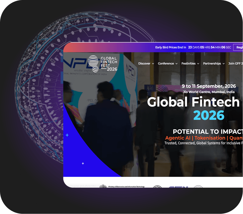 Fintech Event Platform website interface