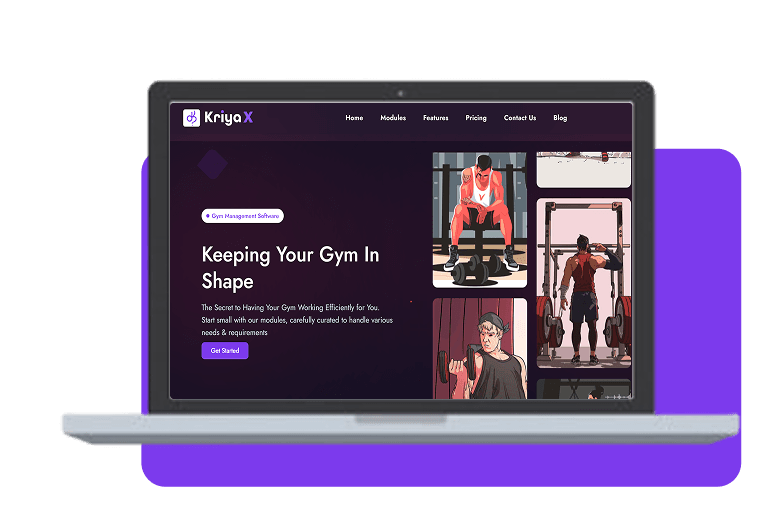 KriyaX gym management dashboard interface