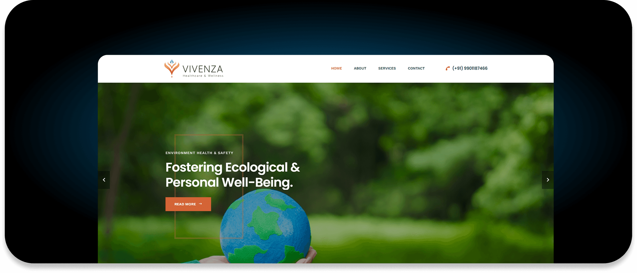 Healthcare Solutions website interface