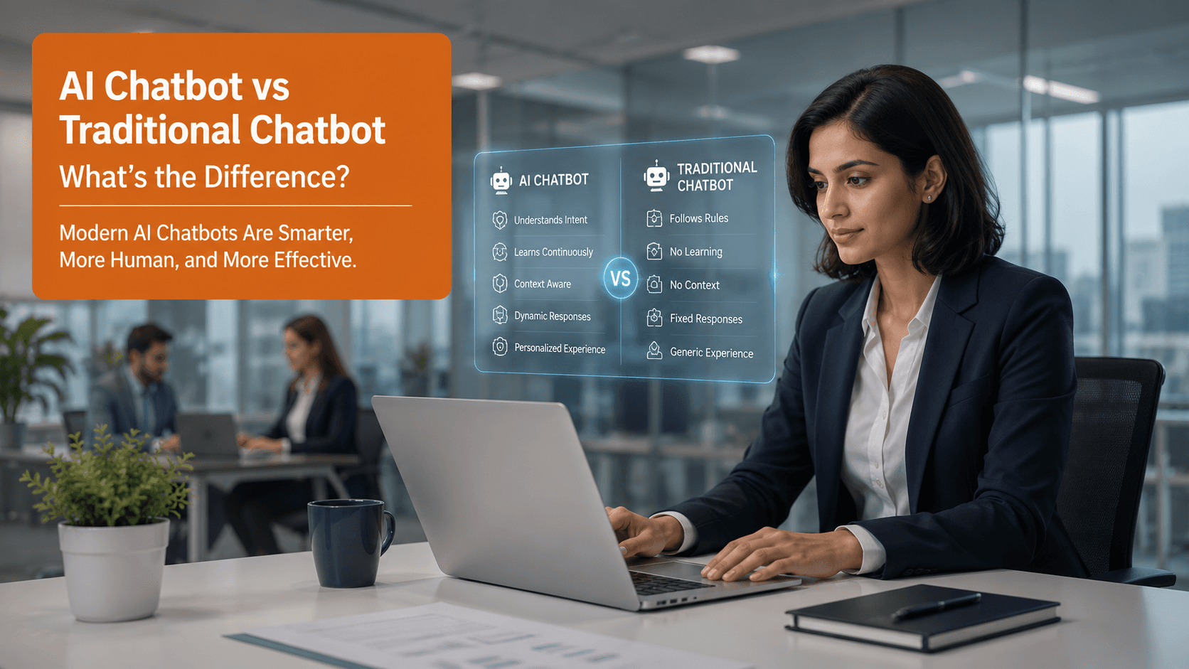 Comparison of AI chatbots versus traditional rule-based chatbots