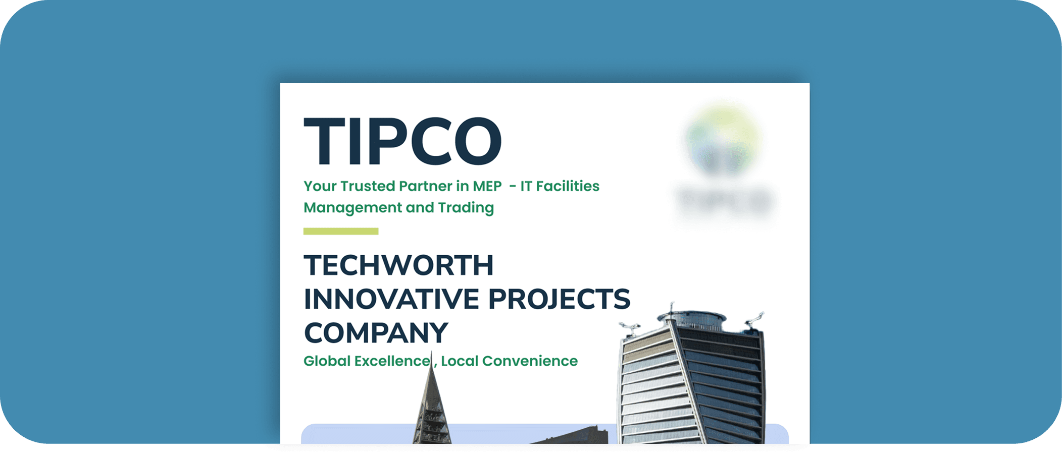 TIPCO marketing brochure — MEP & IT facilities