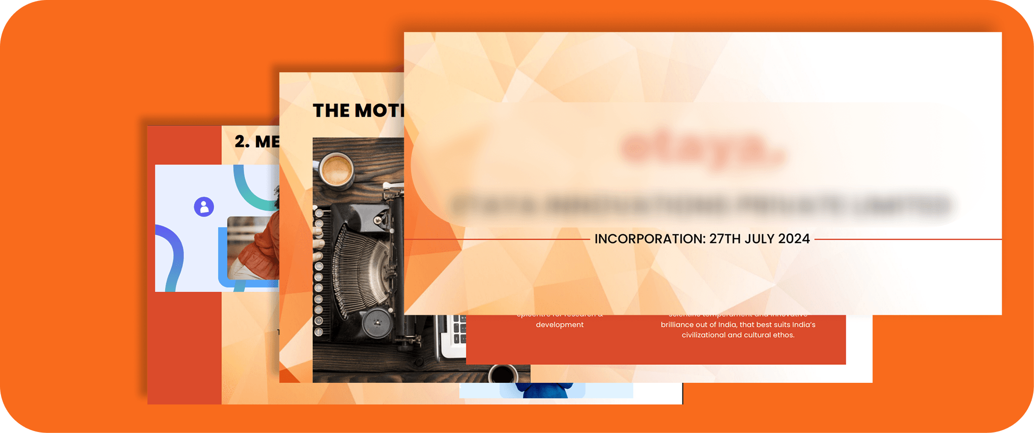 Etaya Innovations pitch deck design