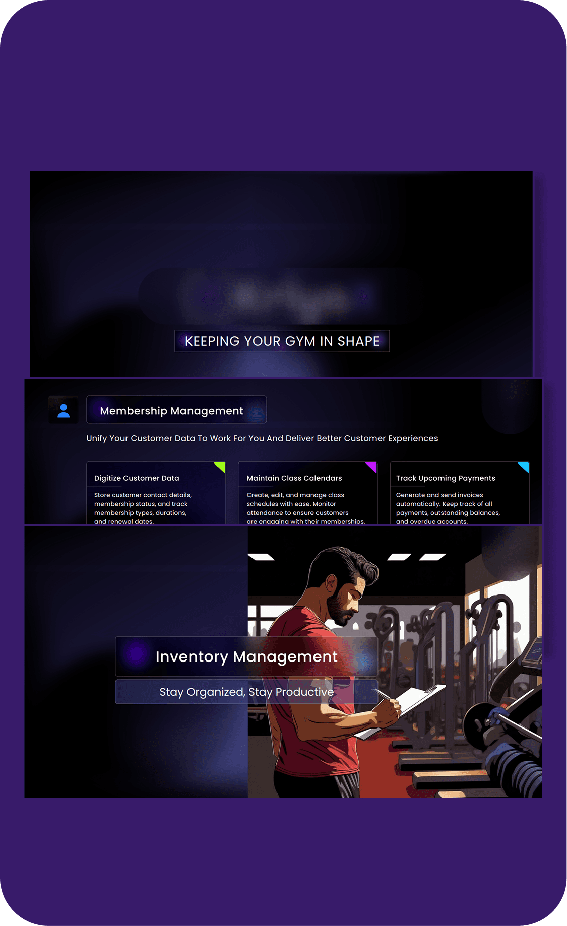 Gym management software pitch deck design
