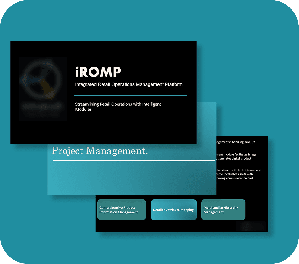 iROMP retail operations pitch deck design