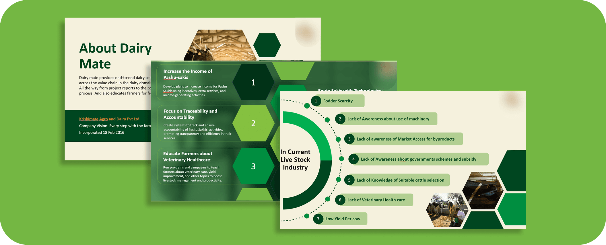 Dairy Mate livestock industry pitch deck design