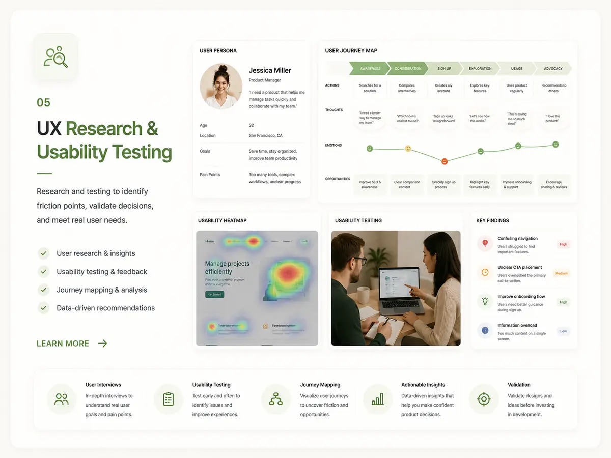 UX research and usability testing