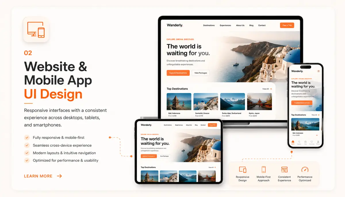 Website and mobile app UI design