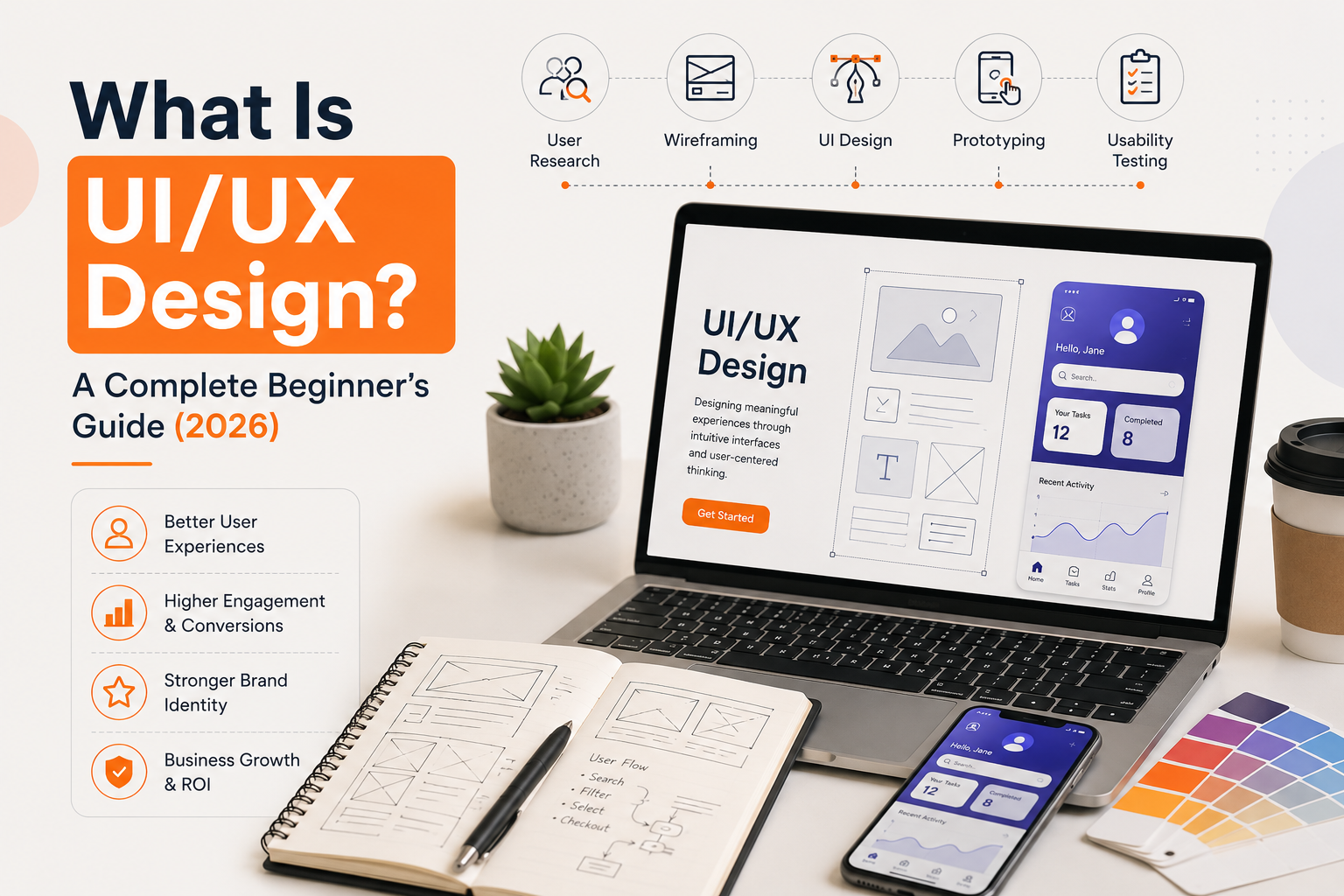 Beginner's guide to UI/UX design for websites, apps, and digital products in 2026